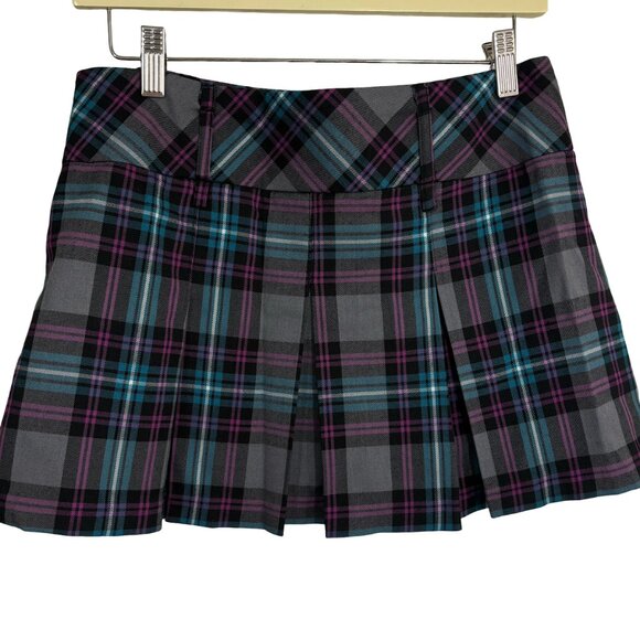 Candie's Dresses & Skirts - Y2K 80’s Candie’s Teal Black Plaid Pleated Mini Skirt Sz 7 Mall Goth Pop Punk